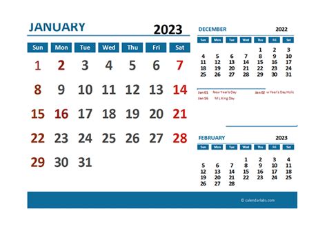 2023 Excel Calendar With Holidays Free Printable Templates
