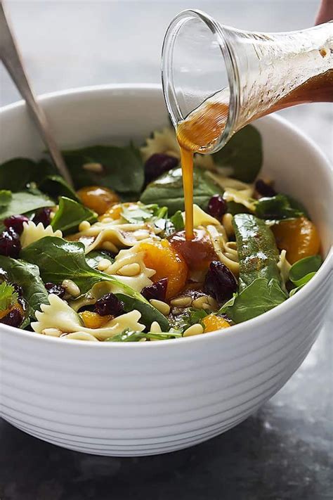 Serve in bowls as a side dish (4 servings) or as a main entrée with your favorite protein (2 servings). Mandarin Pasta Spinach Salad with Teriyaki Dressing ...