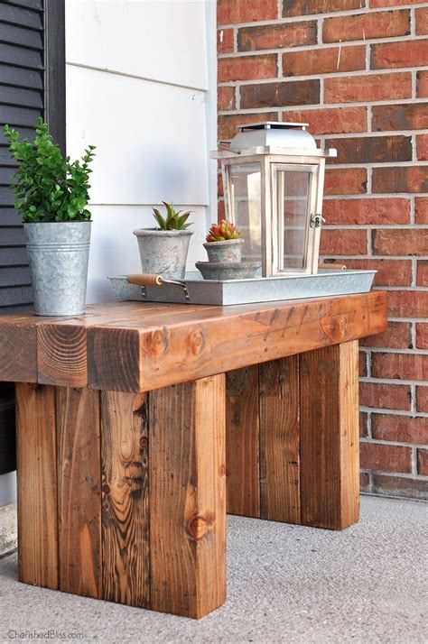 Diy Outdoor Table Bench Front Porch Bench And Porch Bench