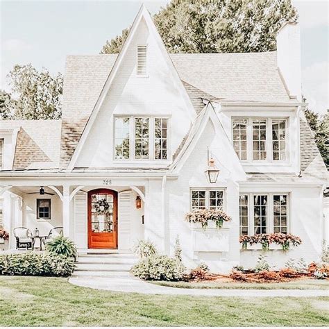 White Windows With White House Rustic Farmhouse Exterior House