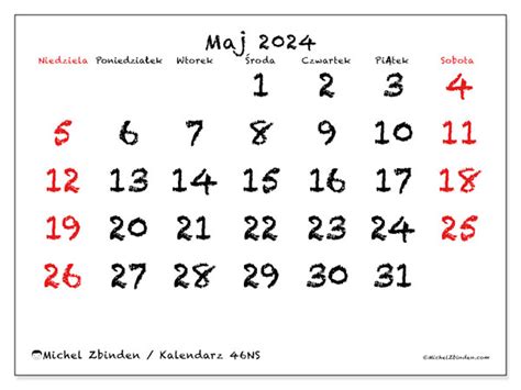 Kalendarz Maj 2024 46 Michel Zbinden Pl