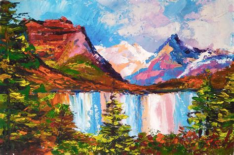 Rocky Mountains Oil Painting Original Art Arizona National Etsy In