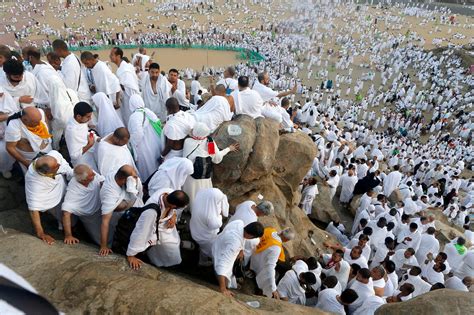The hajj is a demonstration of the solidarity of the muslim people, and their submission to allah (god). Muslim Hajj pilgrims ascend Mount Arafat for day of ...