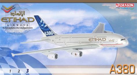 Etihad Airways A380 800 1400 Diecast Model With Stand And Gears