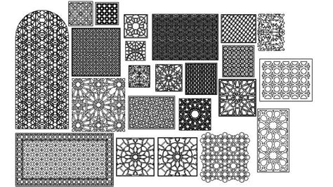 Floor Mat Pattern Designs Are Given In This Autocad Drawing File