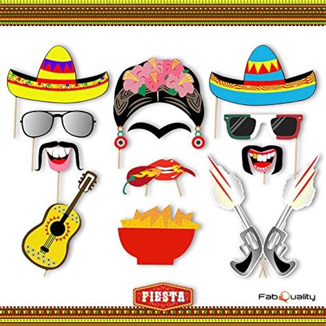 60pcs Mexican Fiesta Photo Booth Props Selfie Party Supplies Birthday