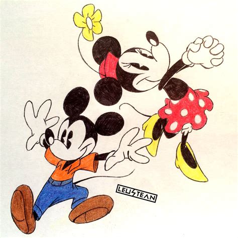 Cute Mickey And Minnie Mouse Drawing Mickey And Minnie Mouse Drawings