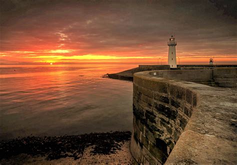 Lighthouse At Sunset Image Abyss