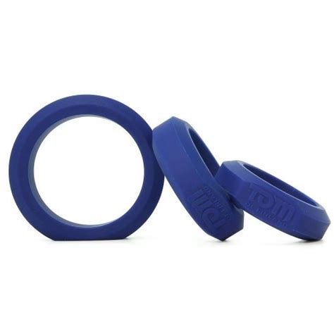 Tom Of Finland 3 Piece Silicone Cock Ring Set Blue Sex Toys At Adult Empire