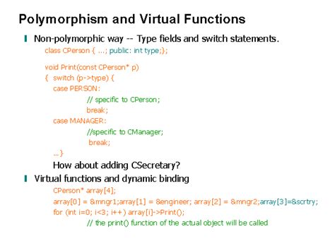 Polymorphism And Virtual Functions