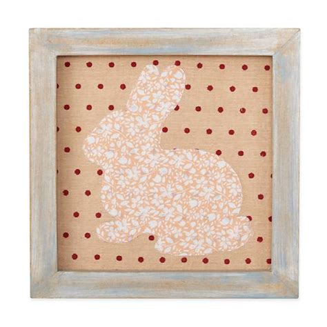Bold Pattern Pink And White Bunny Framed Wall Art