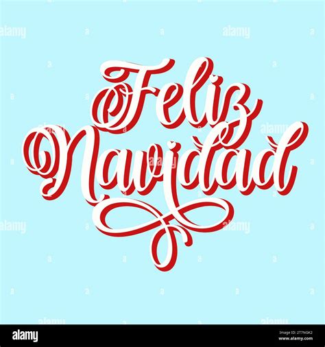 Dibujado A Mano Feliz Navidad Cita En Español Como Banner Traducido