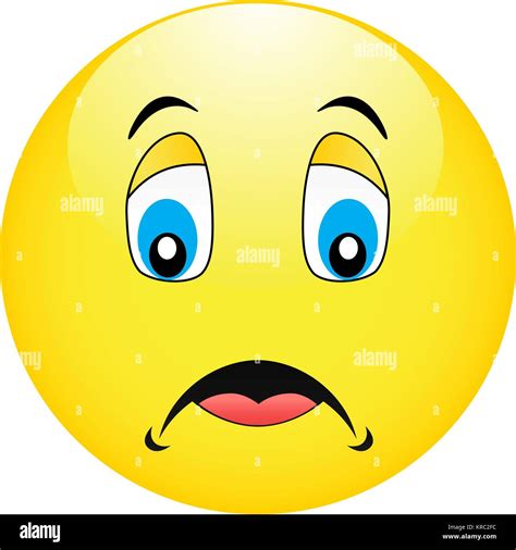 Pensive Yellow Emoticon Stock Vector Image And Art Alamy