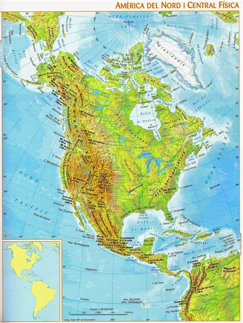 mapa fisico de america