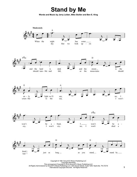 Stand By Me Easy Guitar Print Sheet Music Now