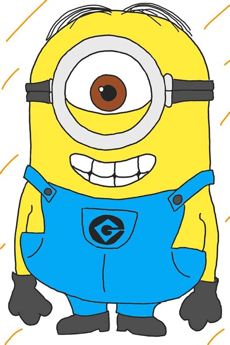 A Cartoon Minion With Big Eyes And Overalls