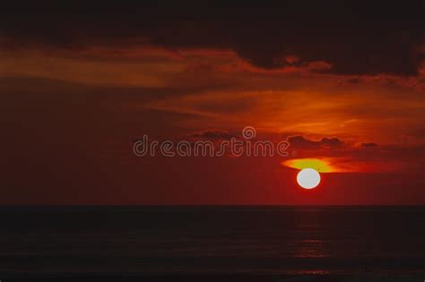 Stunning Dramatic Sunset Over The Ocean Stock Image Image Of