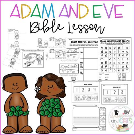 Adam And Eve Bible Lesson Activities Catholic Lesson Plan Etsy