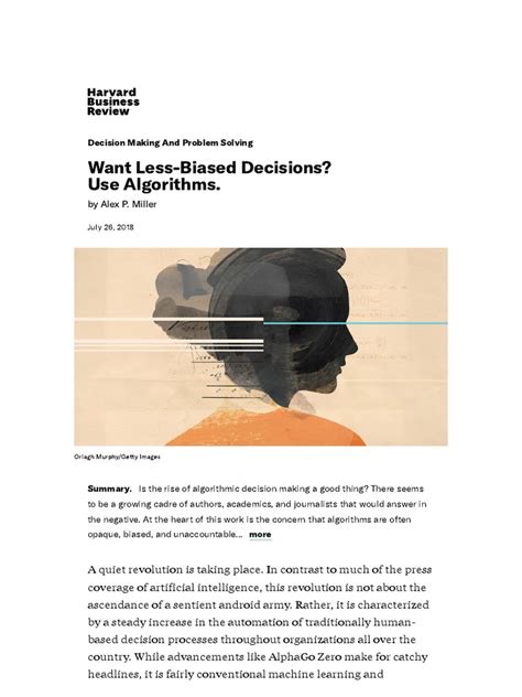 Want Less Biased Decisions Use Algorithms Pdf Bias Artificial