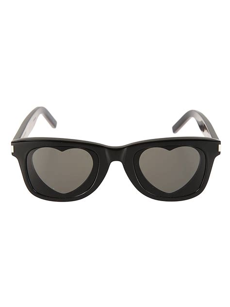 Saint Laurent Saint Laurent Heart Sunglasses Black Grey Women S Sunglasses Italist