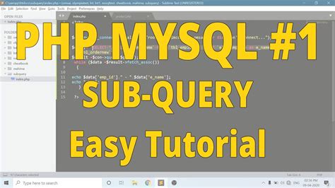 Php Mysql 1 Simple Subquery Easy To Learn Free Tutorial Fetch