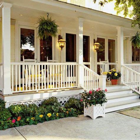 Yellow House Front Porch Front Porch Makeover Porch Makeover White