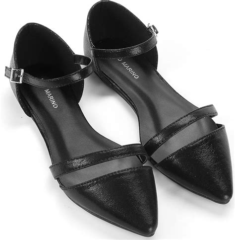 Mio Marino D Orsay Pointed Toe Flats Womens Ankle Strap Dress Shoes