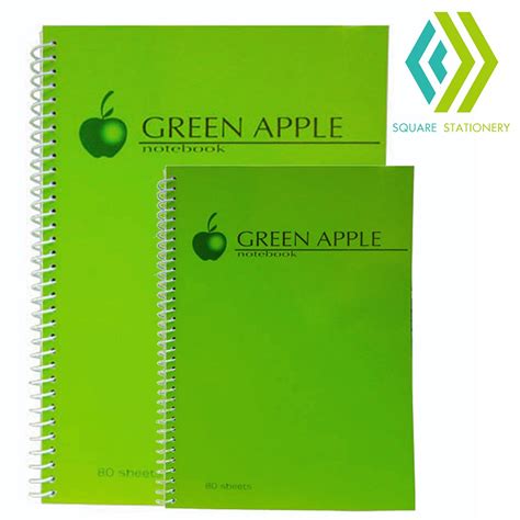 Green Apple Notebook Spiral 80sheets Small And Big Cod By Square