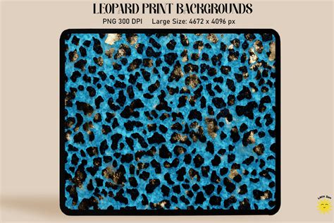 Blue Leopard Print Backgrounds By Mulew Art Thehungryjpeg