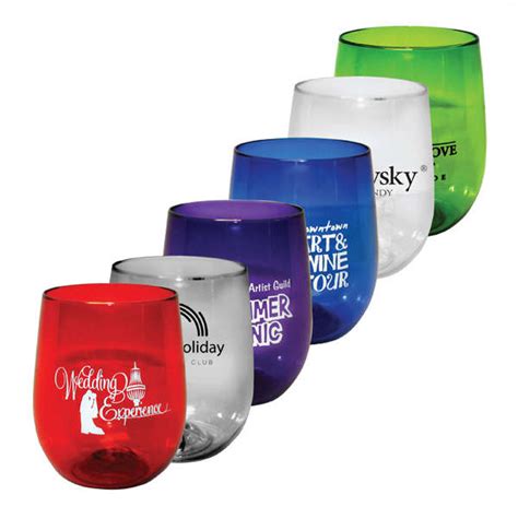 Oz Plastic Stemless Wine Glass Customization Options Deluxe Com Deluxe