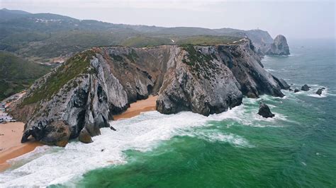Aerial View Of Praia Da Adraga Beach Cliff Stock Footage Sbv 337763368