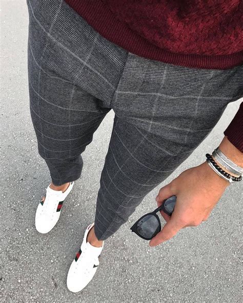 @nike killshot 2 for @jcrew watch/bracelet: Love these grey checked trousers | Mens pants fashion ...