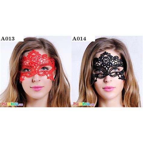 Jual A013 A014 Mask Topeng Wajah Penutup Mata Merah Hitam Di Lapak