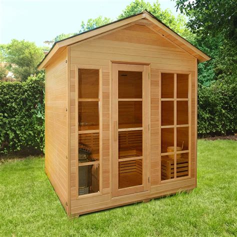 Canadian Hemlock Outdoor And Indoor Wet Dry Sauna 6 Person 6 Kw Ul