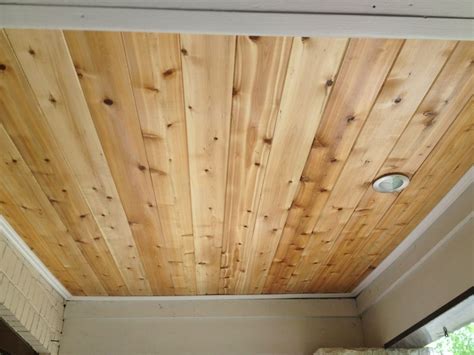 Porch Ceiling Rejuvenation Tongue And Groove Cedar With One Coat Of