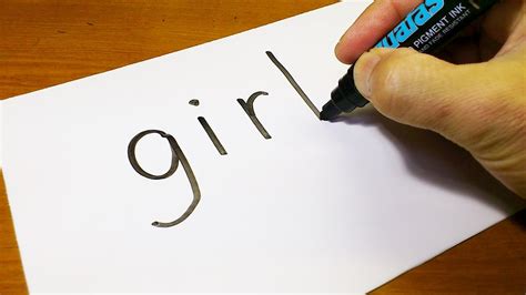 Very Easy How To Turn Words Girl Into A Cartoon Art On