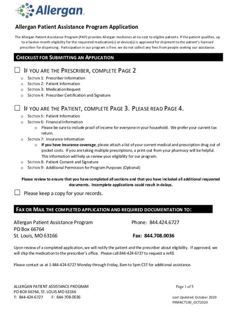 2020 2024 Form Allergan Frmact100 Fill Online Printable Fillable