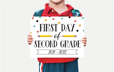 Printable First Day Of Second Grade Sign Printable Back To Etsy