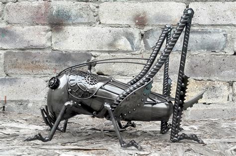 Grasshopper Sculpture Art Metal Sculpture Steampunk Etsy