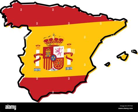 Spain Flag Map Country Shape Banque De Photographies Et Dimages à