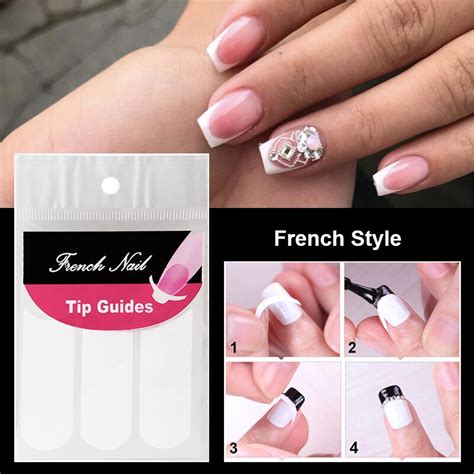 Nails Guide Tips Stickers French Style Smile Nail Stickers Manicure
