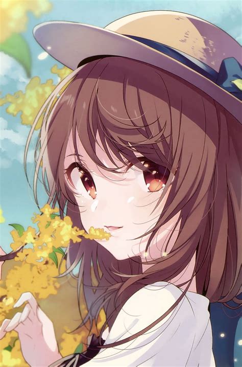 1440x2880 autumn tree branch anime girl cute lg v30 lg g6 1440x2880 background 3872