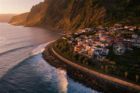This picturesque village of jardim do mar is famous in the world of surfing, which considers it a surfing paradise. Aerial 4K drone photo and video footage in Funchal Madeira.