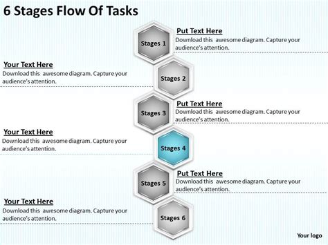 Timeline Chart 6 Stages Flow Of Tasks Powerpoint Templates Ppt