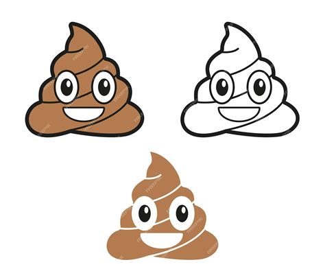 Premium Vector | Poop sticker cute cartoon draw vector