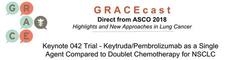 Asco Roundtable Lung Cancer Keynote Trial Keytruda Pembrolizumab As A Single
