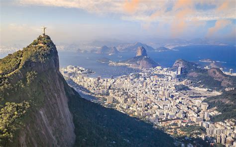 Download Wallpapers Rio De Janeiro View From Above Christ The