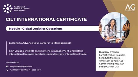 Cilt International Certificate Global Logistics Operations By