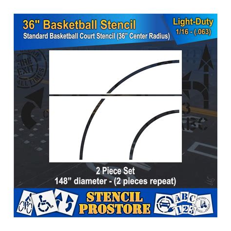Buy Athletic Marking Stencils 36 Inch Basketball Court Stencil Set