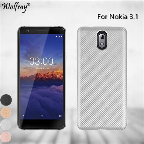 Wolfsay Soft Rubber Silicone Phone Case For Nokia 31 Case Carbon Fiber